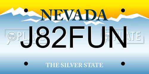 J82FUN Nevada License Plate