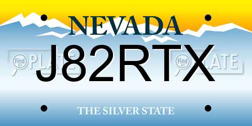 J82RTX Nevada License Plate