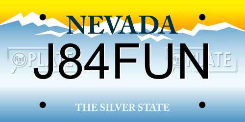 J84FUN Nevada License Plate