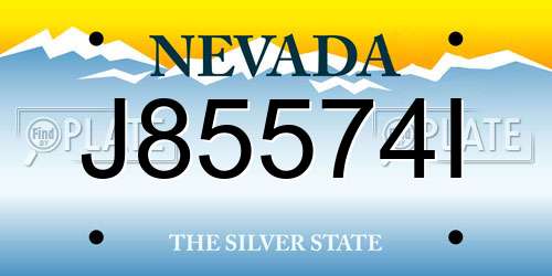 J85574I Nevada License Plate