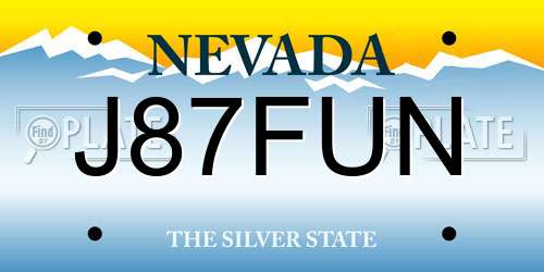 J87FUN Nevada License Plate