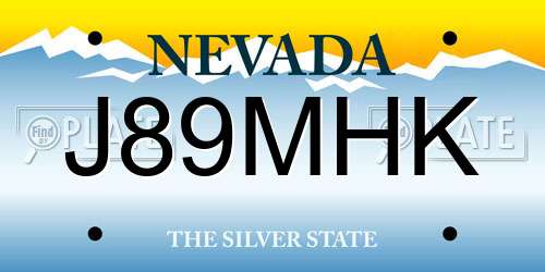 J89MHK Nevada License Plate