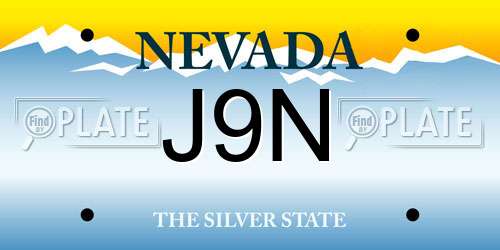 J9N Nevada License Plate