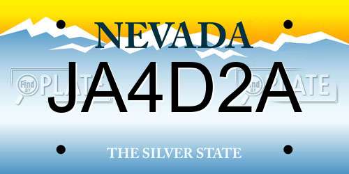 JA4D2A Nevada License Plate