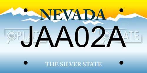JAA02A Nevada License Plate