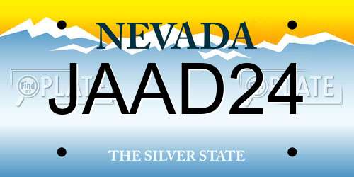 JAAD24 Nevada License Plate