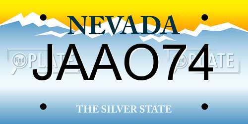 JAAO74 Nevada License Plate