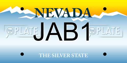 JAB1 Nevada License Plate