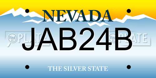 JAB24B Nevada License Plate