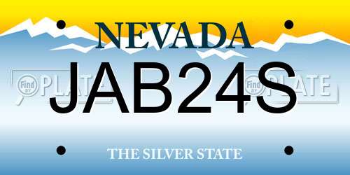 JAB24S Nevada License Plate