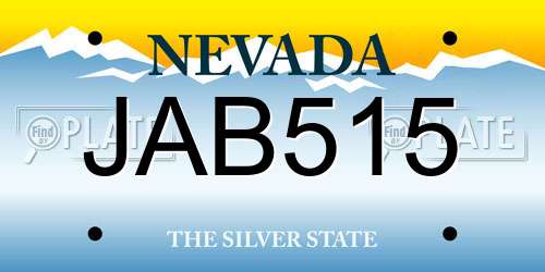 JAB515 Nevada License Plate