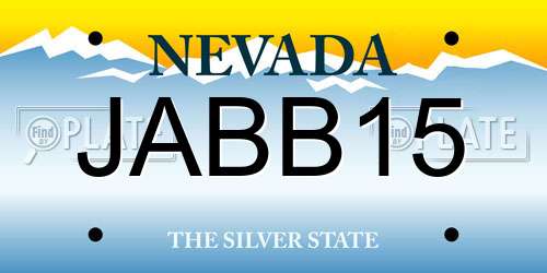 JABB15 Nevada License Plate