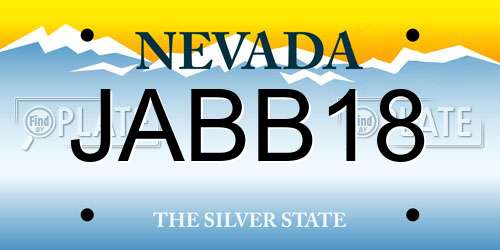 JABB18 Nevada License Plate