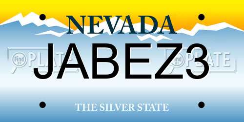 JABEZ3 Nevada License Plate