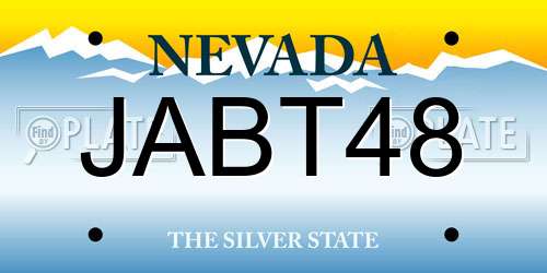 JABT48 Nevada License Plate