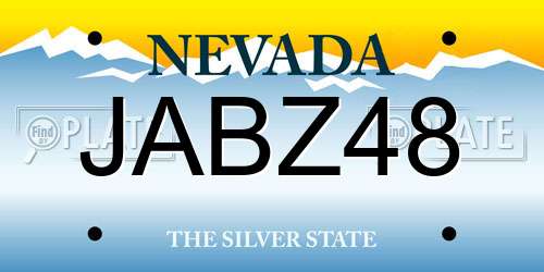 JABZ48 Nevada License Plate