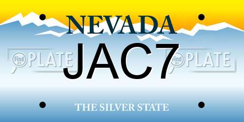 JAC7 Nevada License Plate
