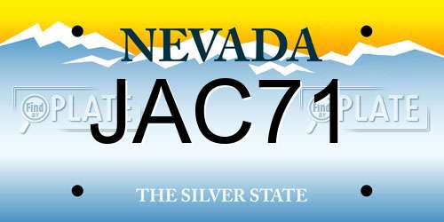 JAC71 Nevada License Plate