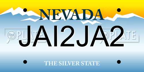 JAI2JA2 Nevada License Plate