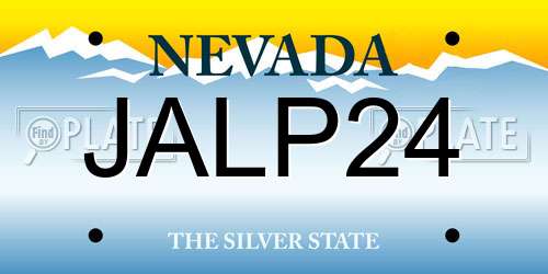 JALP24 Nevada License Plate