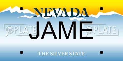 JAME Nevada License Plate