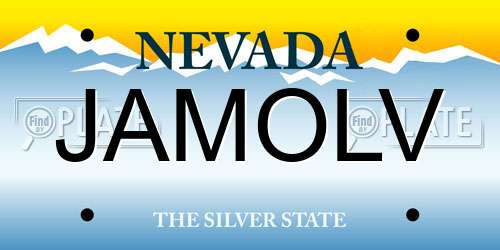 JAMOLV Nevada License Plate
