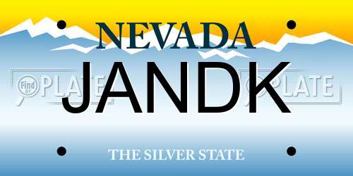 JANDK Nevada License Plate