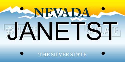 JANETST Nevada License Plate