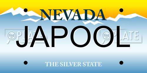 JAPOOL Nevada License Plate