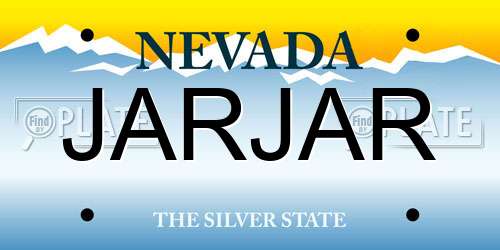 JARJAR Nevada License Plate