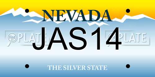 JAS14 Nevada License Plate