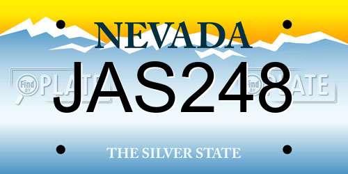 JAS248 Nevada License Plate