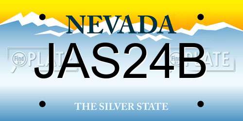 JAS24B Nevada License Plate