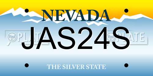 JAS24S Nevada License Plate