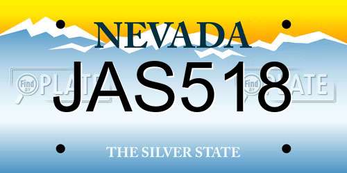 JAS518 Nevada License Plate