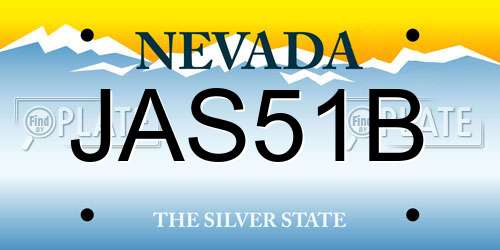 JAS51B Nevada License Plate