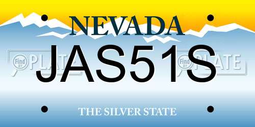 JAS51S Nevada License Plate