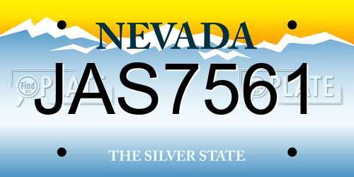 JAS7561 Nevada License Plate