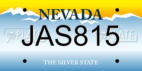 JAS815 Nevada License Plate
