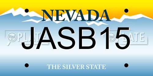 JASB15 Nevada License Plate