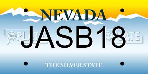 JASB18 Nevada License Plate