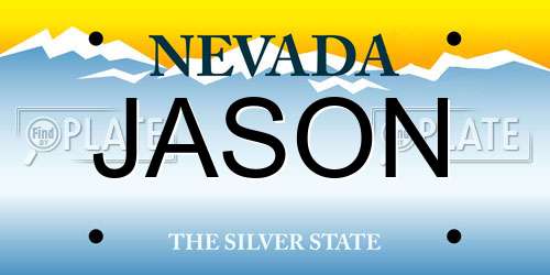 JASON Nevada License Plate