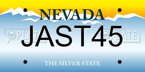 JAST45 Nevada License Plate