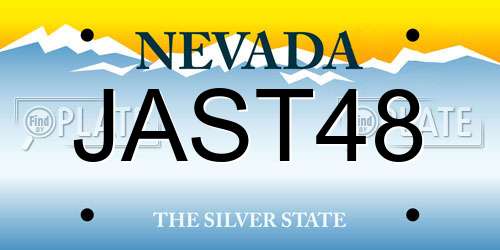 JAST48 Nevada License Plate