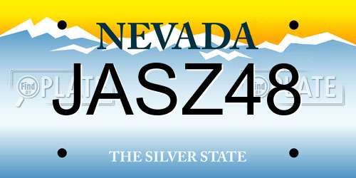 JASZ48 Nevada License Plate