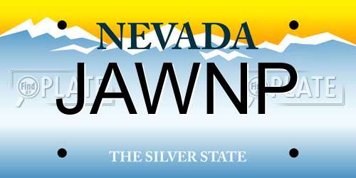 JAWNP Nevada License Plate