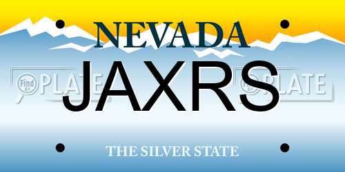 JAXRS Nevada License Plate