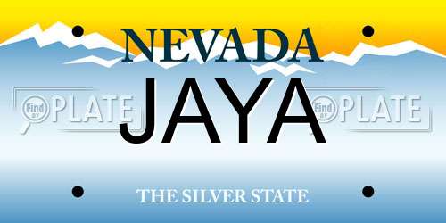 JAYA Nevada License Plate