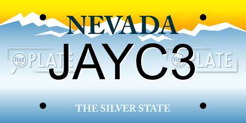 JAYC3 Nevada License Plate