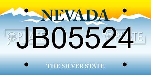JB05524 Nevada License Plate
